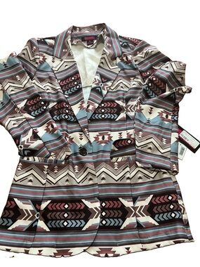 Rock & Roll Southwestern Aztec Woven Blazer – Women’s L – NWT Western